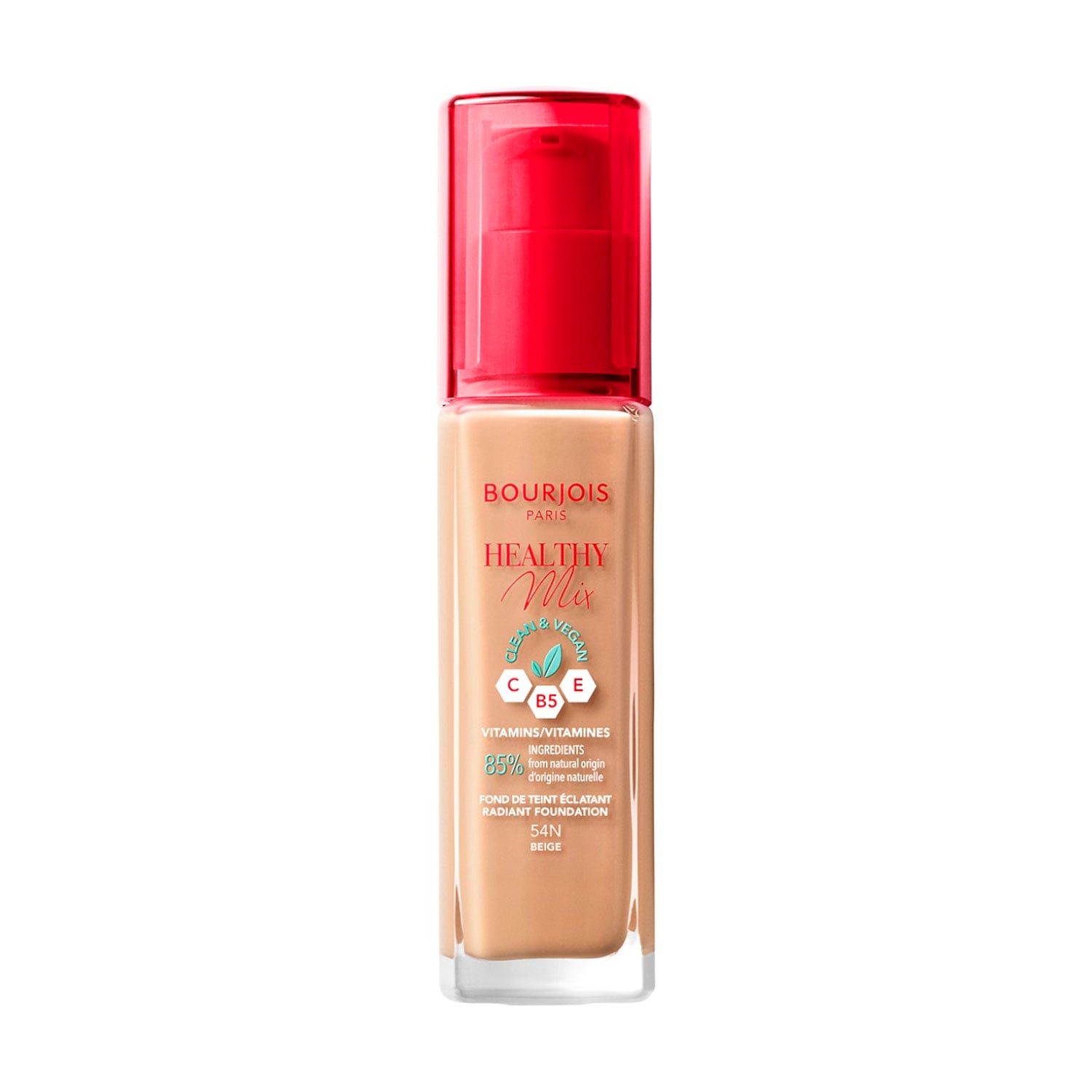 Тональна основа для обличчя Bourjois Healthy Mix Anti-Fatigue Foundation 16H з вітамінами C, E, B5, 54N Beige, 30 мл